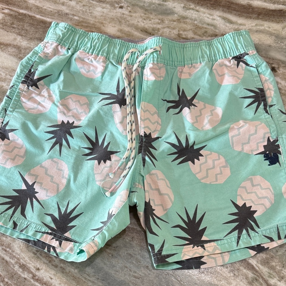 Men's Mint Green Pineapple Print Hybrid Swim Shorts